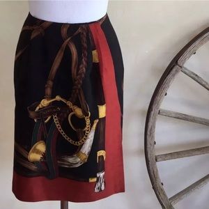 RALPH LAUREN Collection Equestrian Wool Skirt RARE
